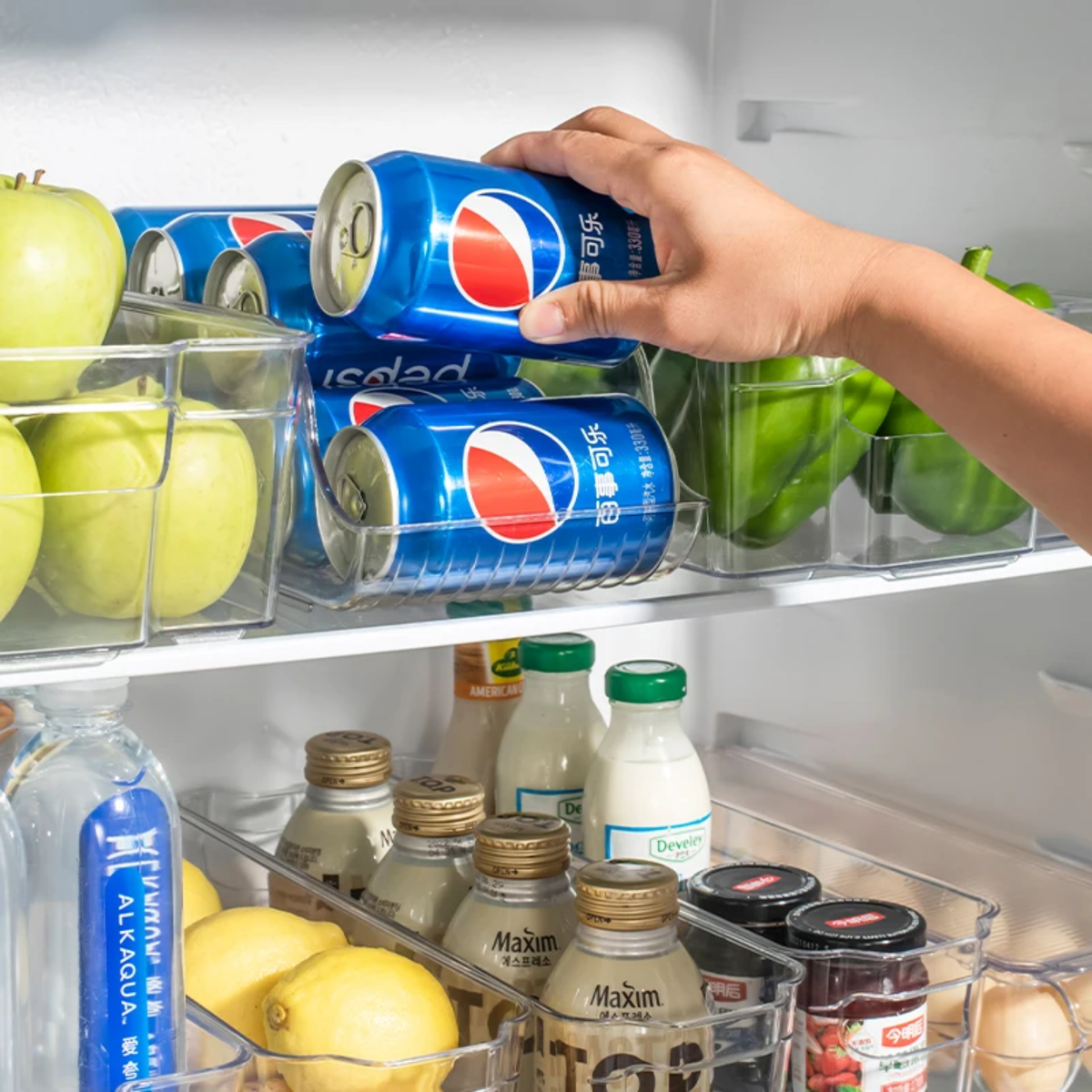 ACRYLIC FRIDGE CANS ORGANIZER