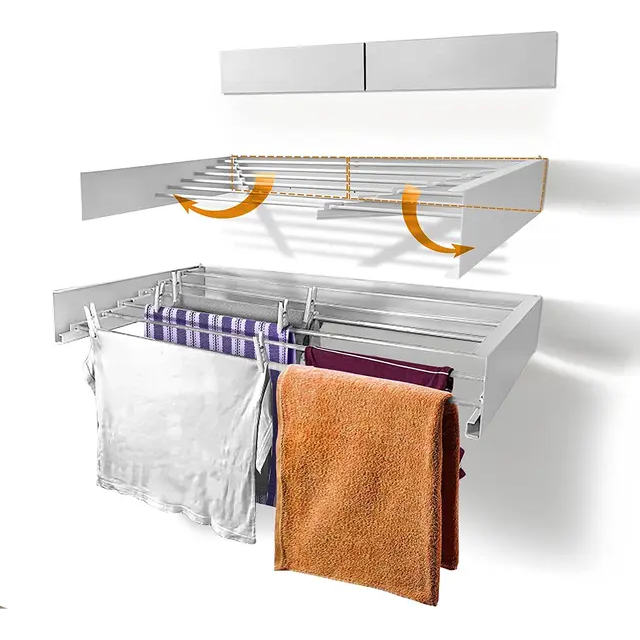 INVISIBLE WALL MOUNTED DRYING RACK 80 CM