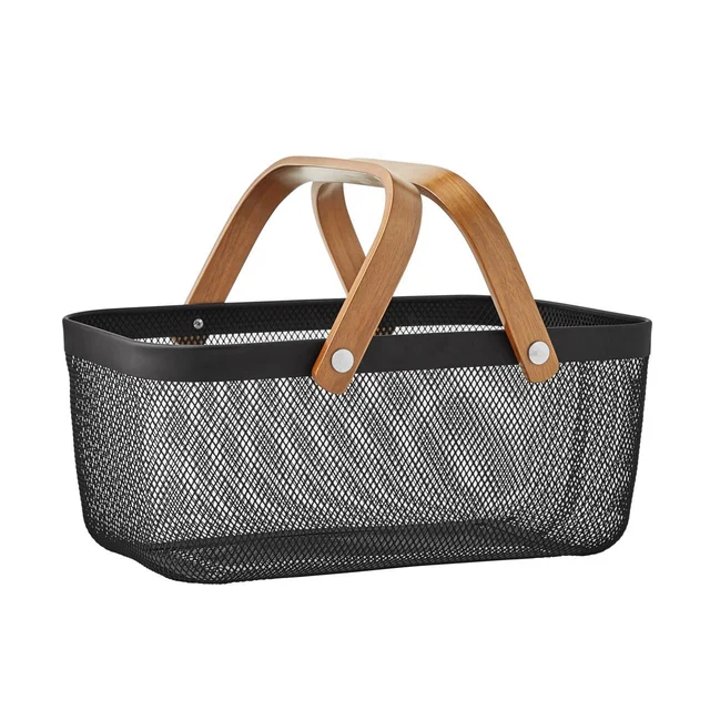 MESH STORAGE WITH WOODEN HANDLES