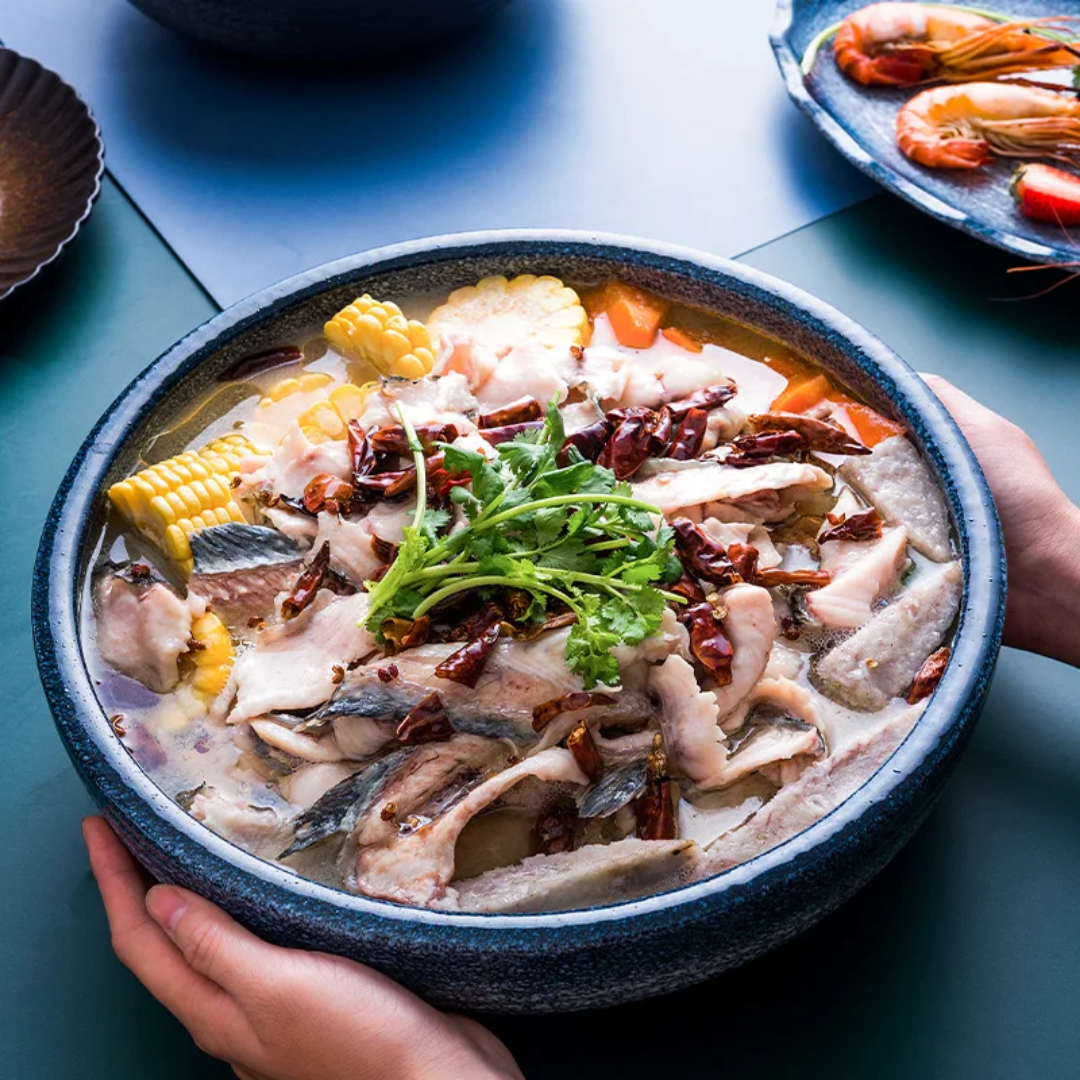 CERAMIC JAPANESE SERVING BOWL