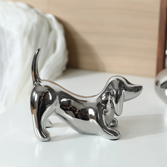CERAMIC BENT DOG FIGURE 19.7*16 cm