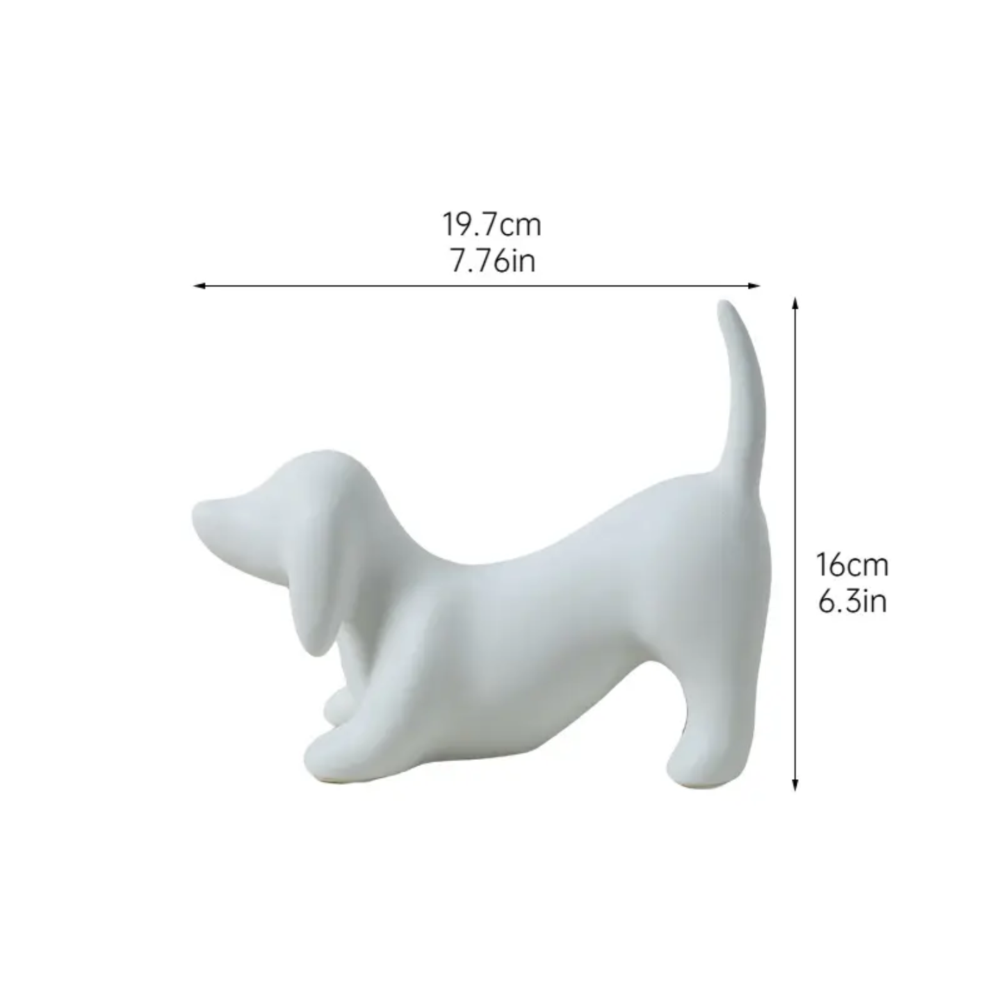 CERAMIC BENT DOG FIGURE 19.7*16 cm