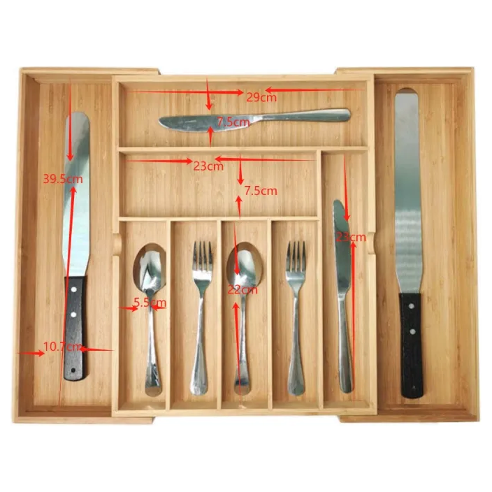 BAMBOO CUTLERY ORGANIZER 9 DIVISIONS