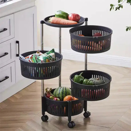 4-Tier Rotating Kitchen Storage Baskets
