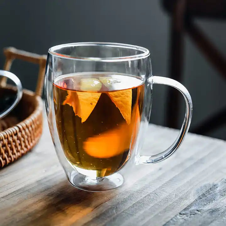 350 ml double glass mug