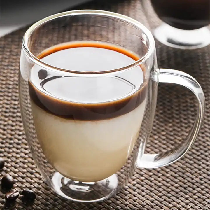 350 ml double glass mug