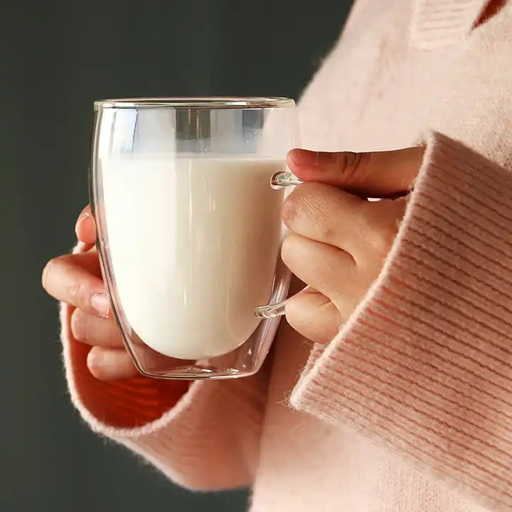 350 ml double glass mug