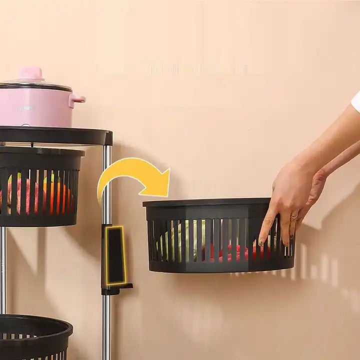 4-Tier Rotating Kitchen Storage Baskets