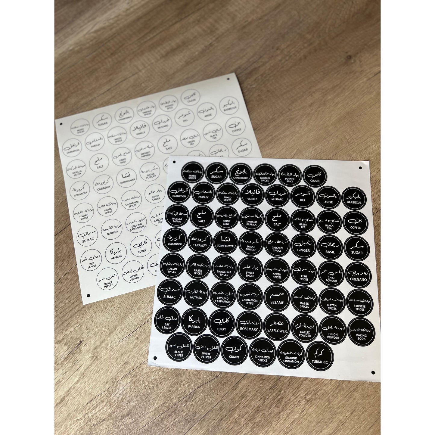 WATERPROOF SPICES AND HERBS LABELS ( 60 LABEL PER PAPER)