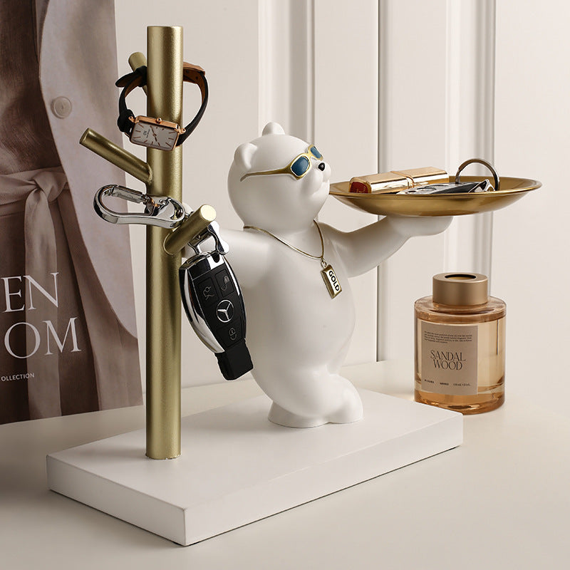 BEAR FIGURE WITH PLATE KEYHOLDER