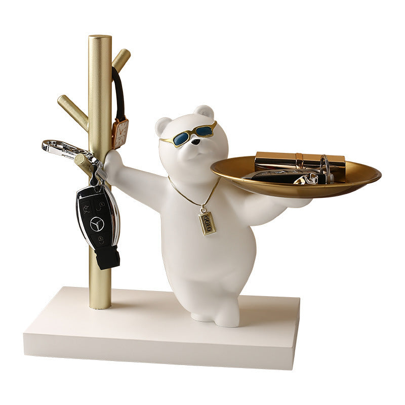 BEAR FIGURE WITH PLATE KEYHOLDER