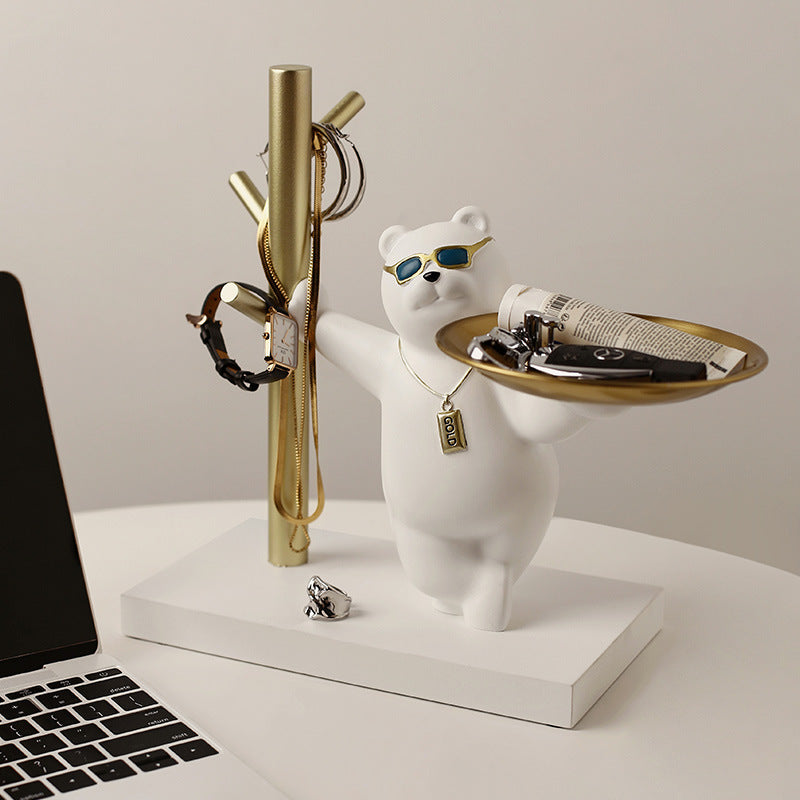 BEAR FIGURE WITH PLATE KEYHOLDER