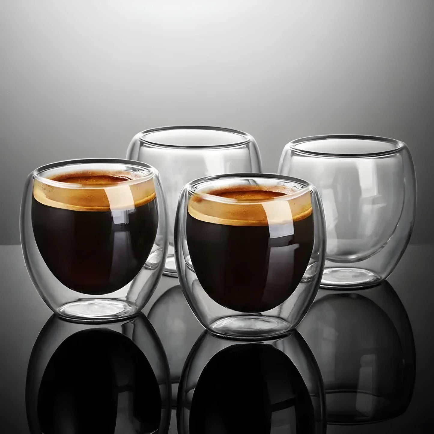 80 ml double glass coffee cup