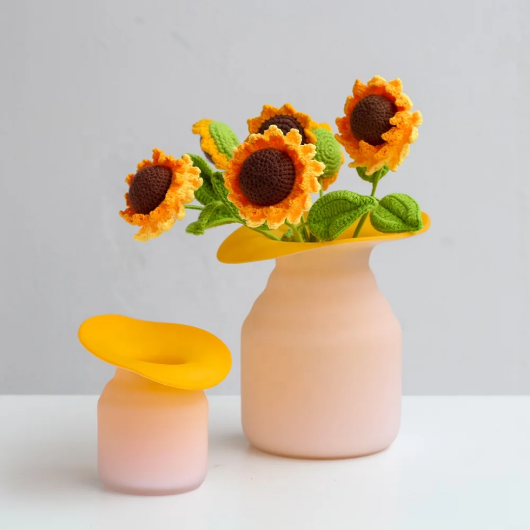 GLASS ORANGE VASES