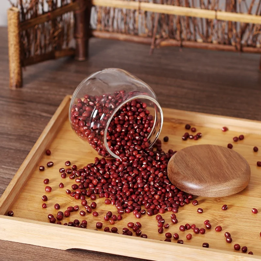 250 MLGLASS SPICE JAR WITH ACACIA WOOD LID