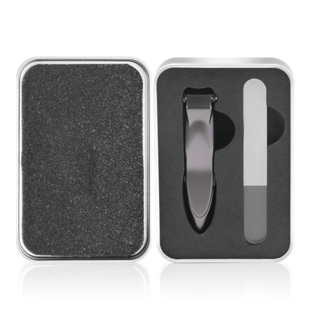 STAINLESS STEEL NAIL CLIPPER WITH NAIL STORAGE