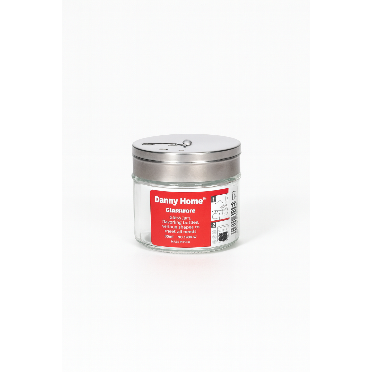 DANNY HOME 80 ML GLASS SPICE JAR WITH STAINLESS LID