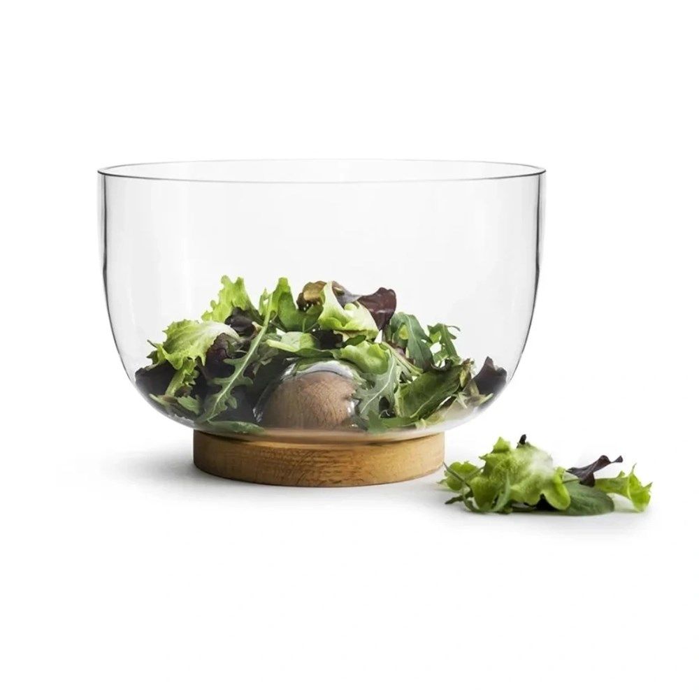 DANNY HOME SALAD BOWL WITH ACACIA WOOD BASE