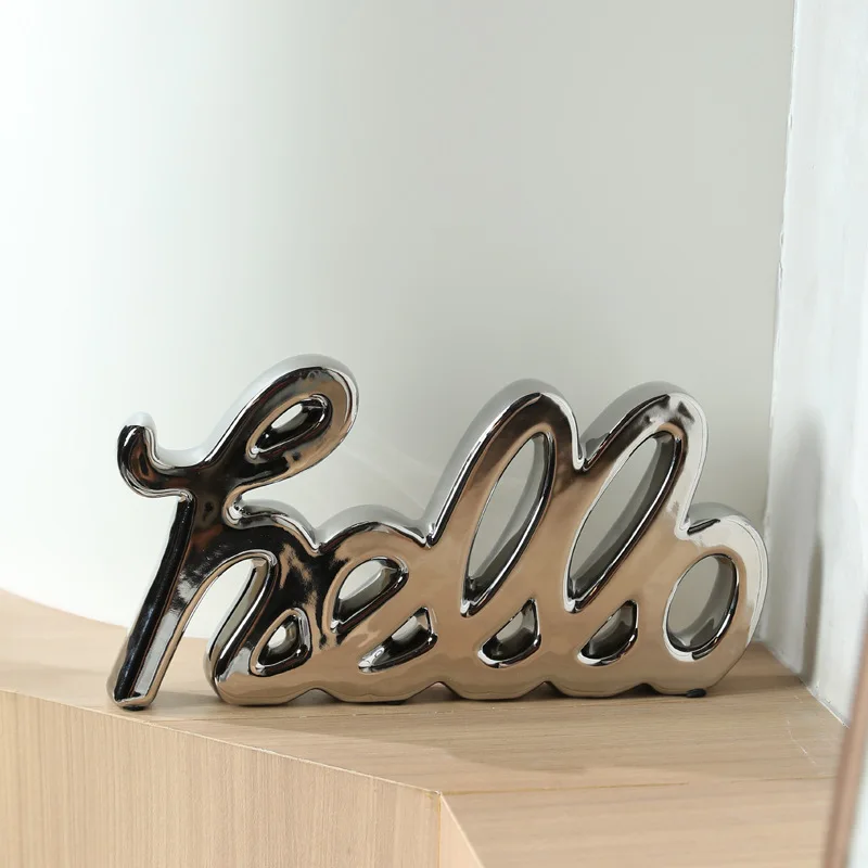 HELLO CERAMIC FIGURE 31×4×15.5 cm CHROME