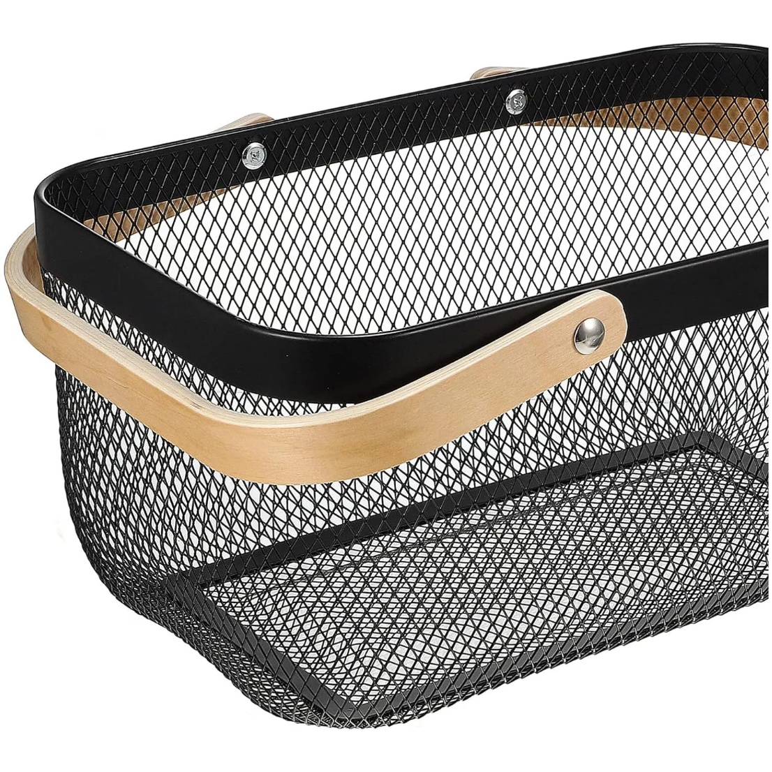 MESH STORAGE WITH WOODEN HANDLES