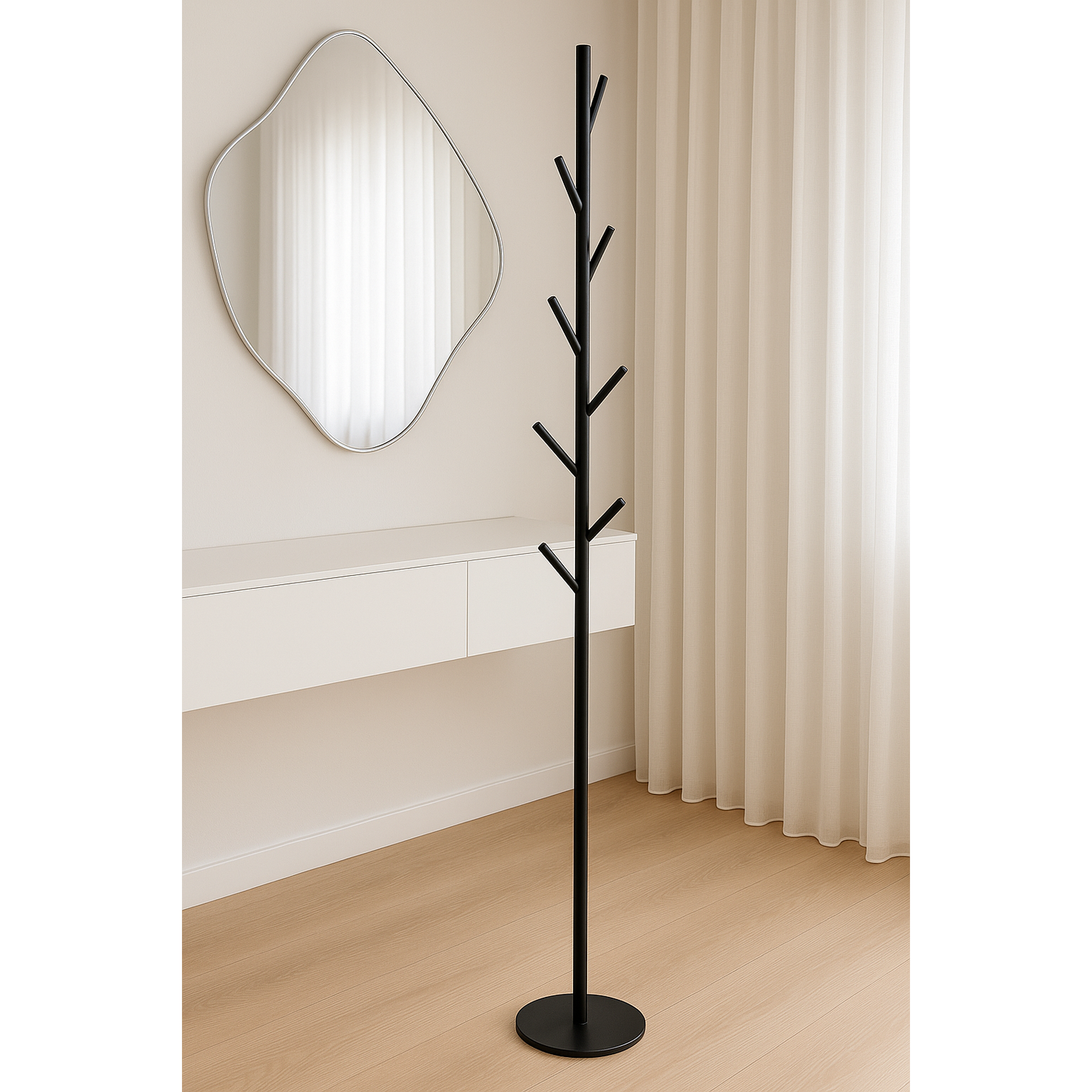 BLACK Metal Coat rack with marble base