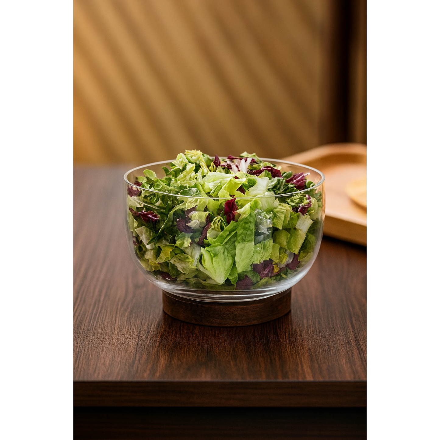 DANNY HOME SALAD BOWL WITH ACACIA WOOD BASE