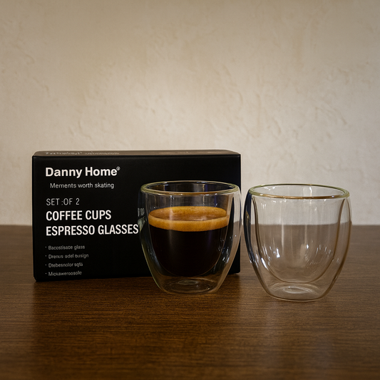DANNY HOME DOUBLE WALL ESPRESSO MUGS 80 ML SET OF 2 PCS