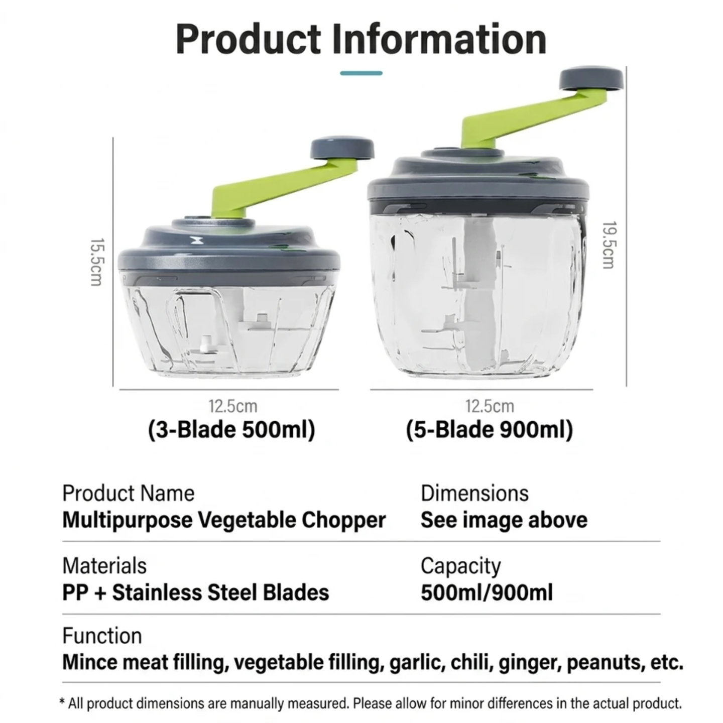 MANUAL MULTIFUNCTIONAL CHOPPER 5 BLADES
