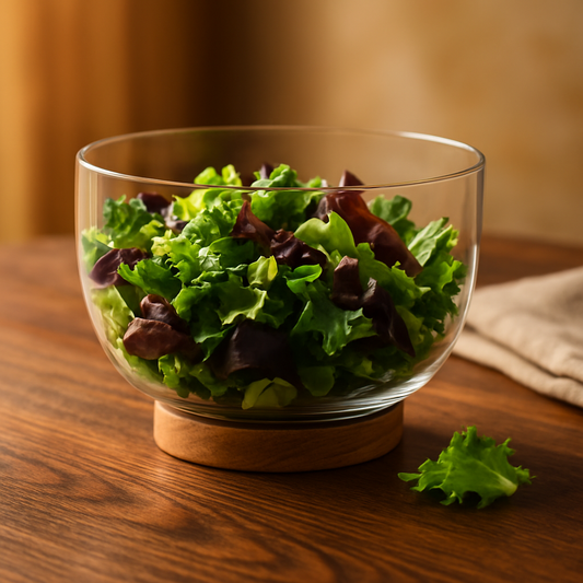 DANNY HOME SALAD BOWL WITH ACACIA WOOD BASE