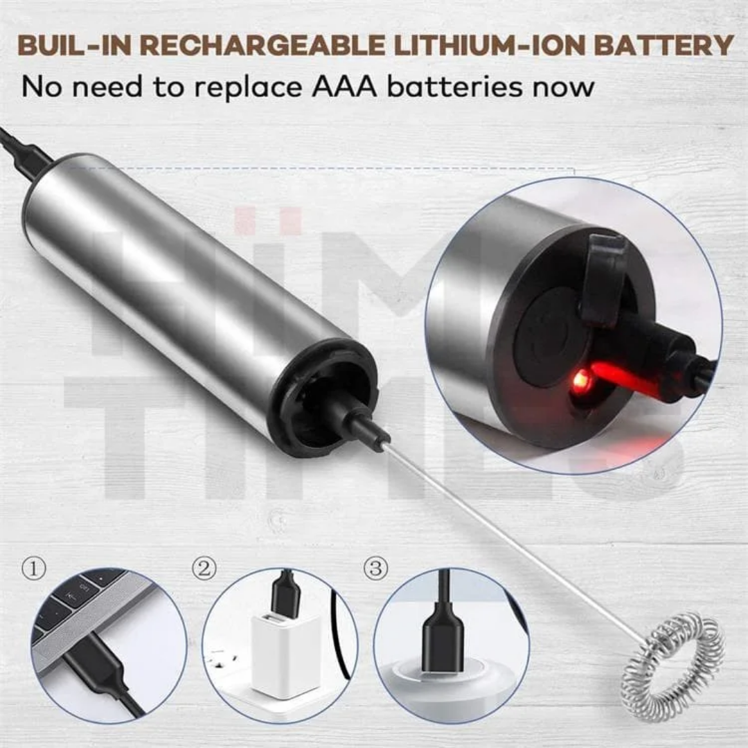 STAINLESS STEEL RECHARGEABLE FROTHER