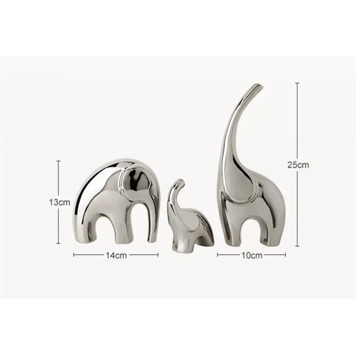 CHROME ELEPHANT SET OF 3