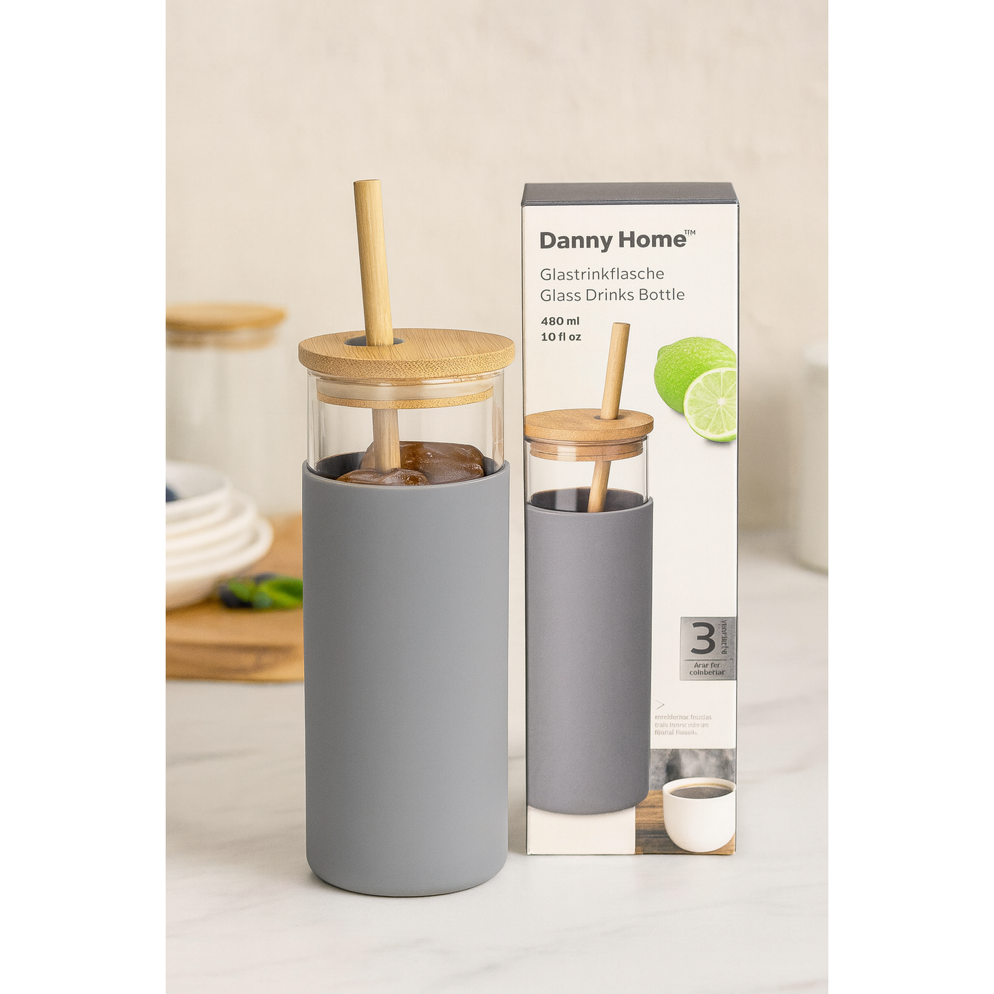 DANNY HOME GLASS DRINK BOTTLE