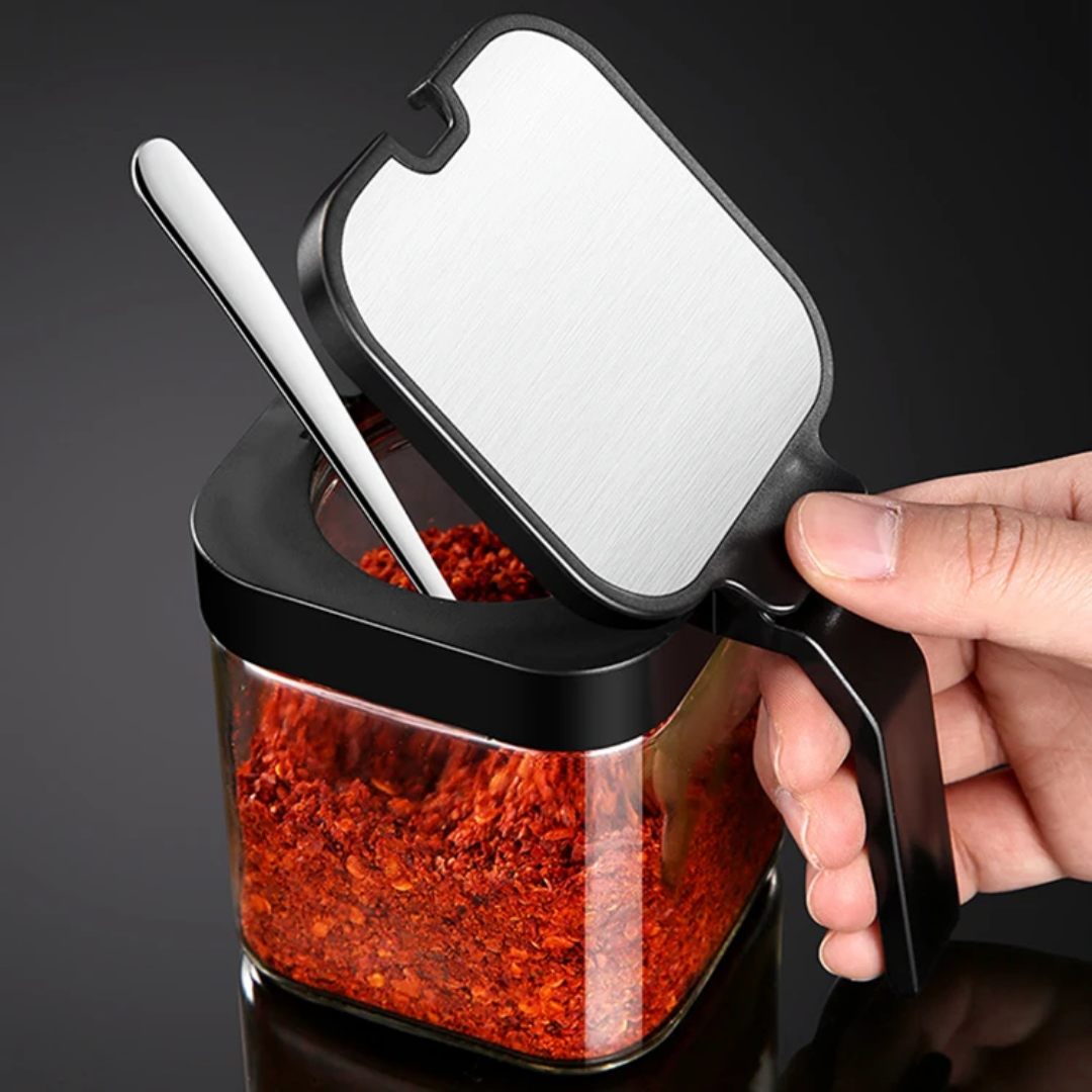 SET OF 3 GLASS JARS WITH STAINLESS STEEL LID