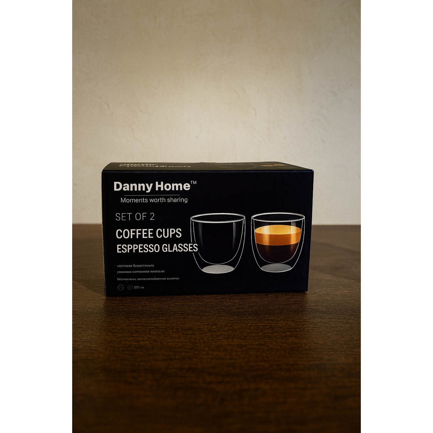DANNY HOME DOUBLE WALL ESPRESSO MUGS 80 ML SET OF 2 PCS