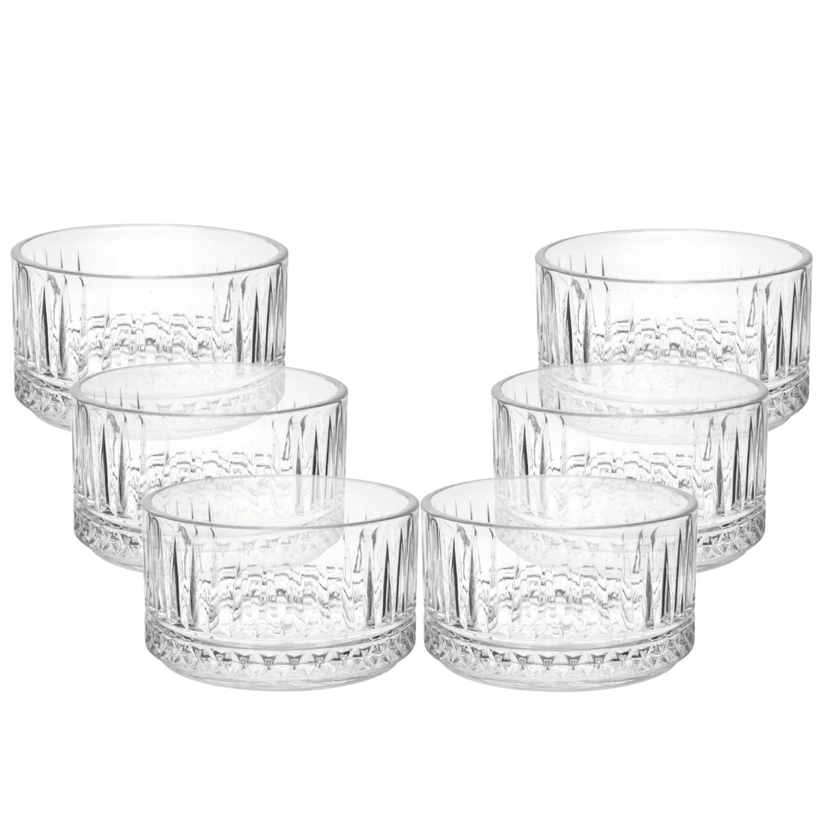 GLASS ROUND BOWL SET OF 6 PCS