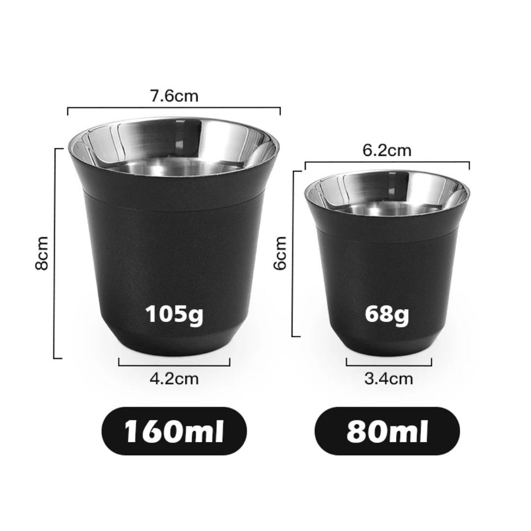 DOUBLE WALL INSULATED STAINLESS STEEL ESPRESSO CUP