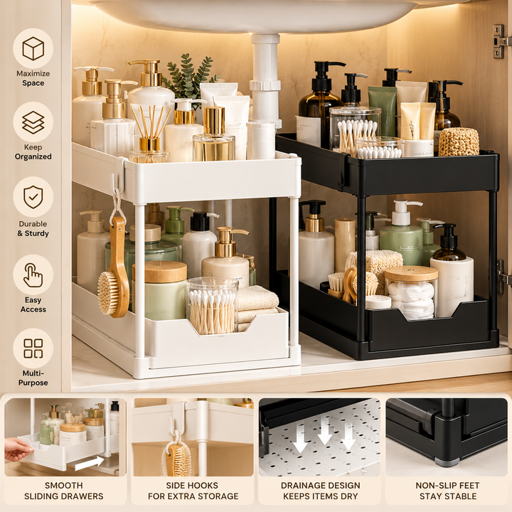 2 LAYER STORAGE SHELF  DRAWER