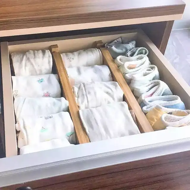 Bamboo drawer divider organizer