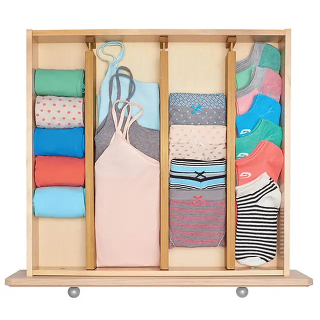 Bamboo drawer divider organizer