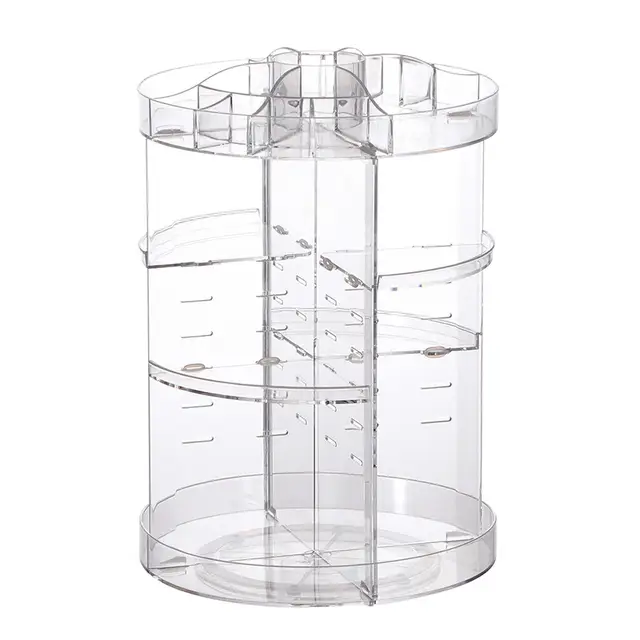 ACRYLIC 360 DEGREE ROTATING MAKEUP ORGANIZER