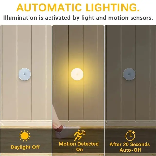 warm+white motion sensor led light