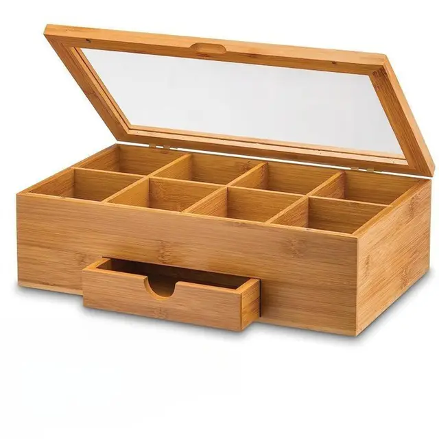 BAMBOO TEA BOX WITH DRAWER