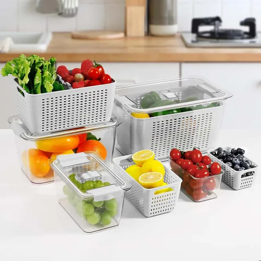 FRIDGE STORAGE BIN WITH INNER BASKET