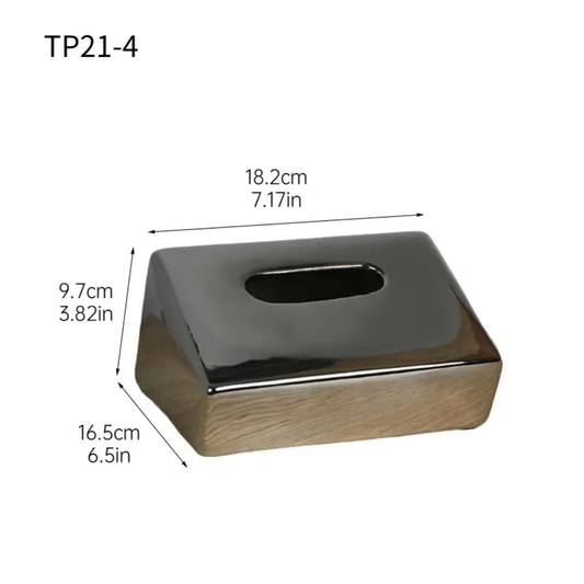 MODERN CERAMIC TISSUE BOX CHROME