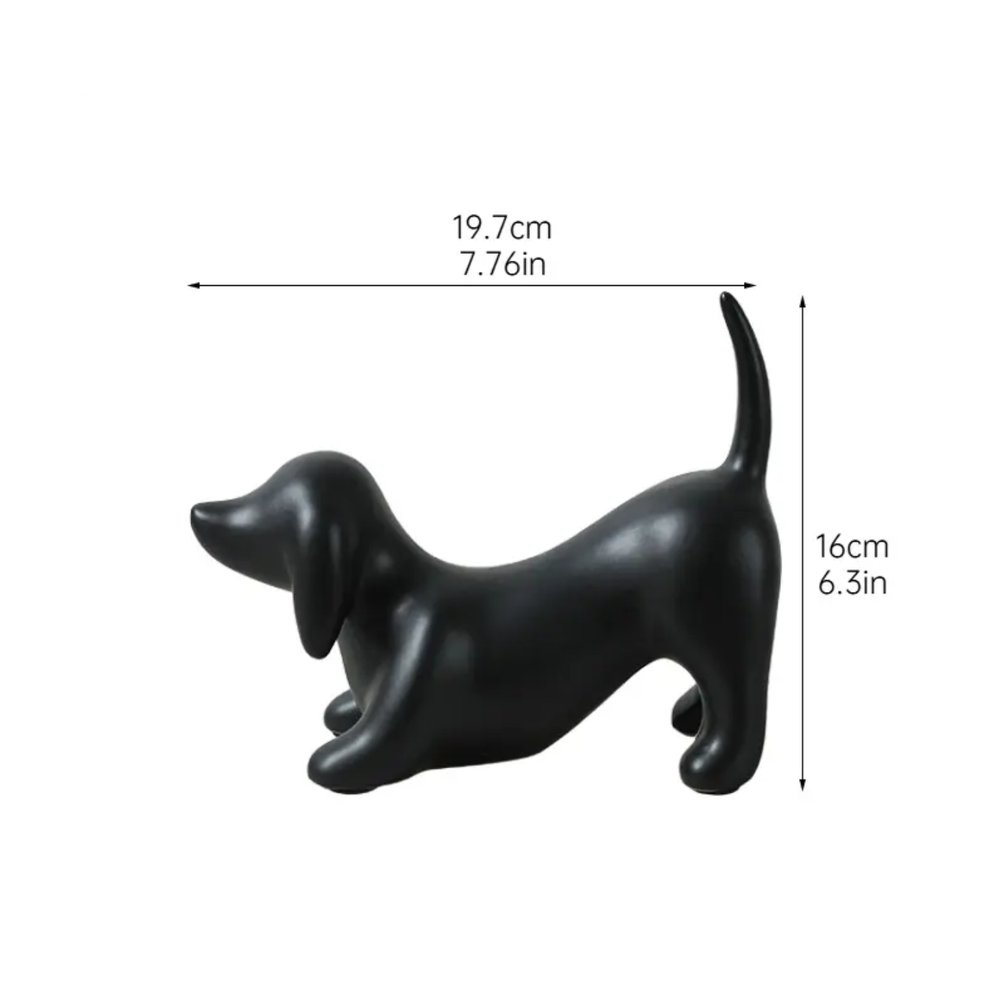 CERAMIC BENT DOG FIGURE 19.7*16 cm