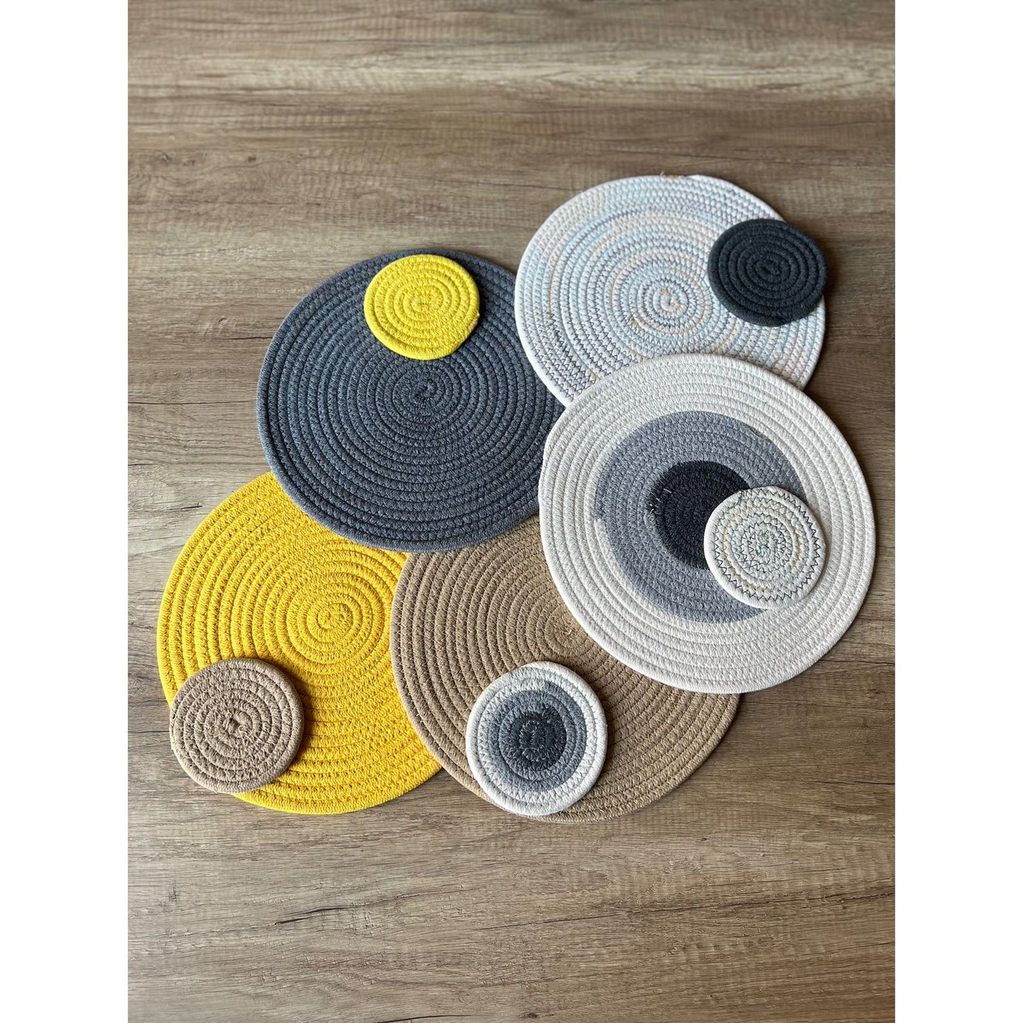 woven cotton round placemat table mat coaster