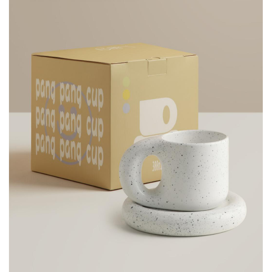 MODERN DESIGN MUG WITH PLATE 300 ml