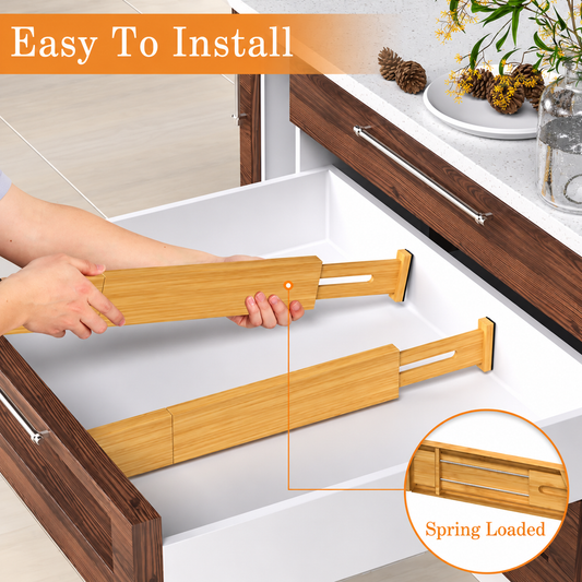 Bamboo drawer divider organizer ( per pc)