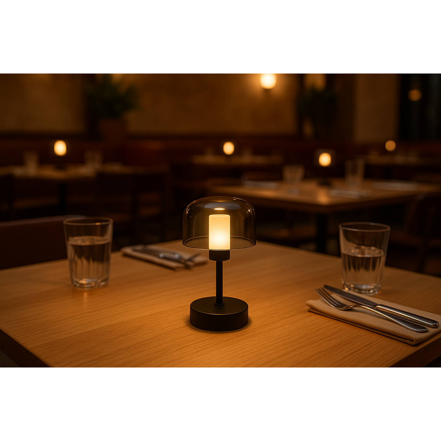 RECHARGEABLE BLACK TABLE LAMP
