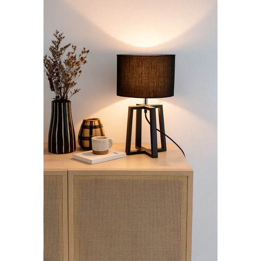 DANNY HOME BLACK WOODEN TABLE LAMP